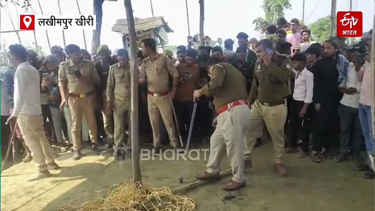 लखीमपुर खीरी में खेत में घुसे तेंदुए को ग्रामीणों ने घेरकर पकड़ा, हमले में दो लोग भी घायल