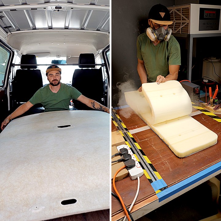 Rapping about Minivan camper build 🚚 Floor and Ceiling transformation!