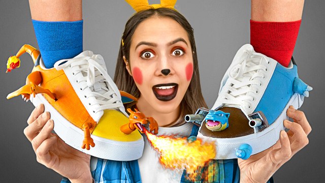 DIY Charizard & Blastoise Sneakers, Pikachu Flash || Watch Us Making Unique Pokémon Crafts 🔥⚡