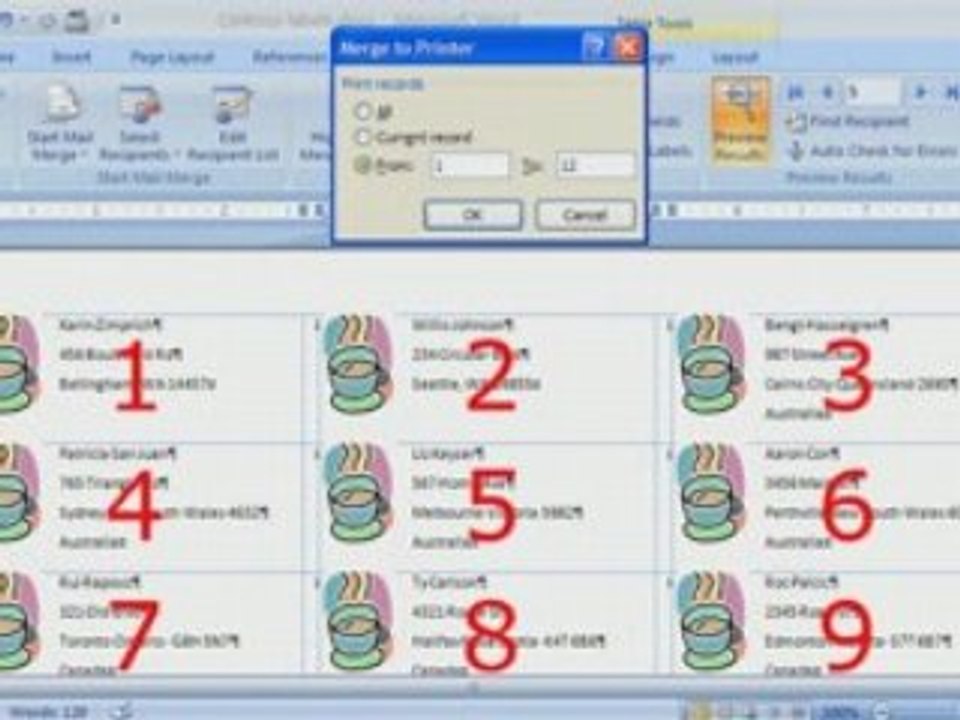 Word 2007 Demo (4 of 4): Mail Merge