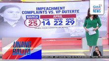 Impeachment complaints vs. VP Sara Duterte | Unang Balita