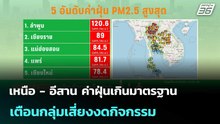 เหนือ - อีสาน ค่าฝุ่นเกินมาตรฐาน เตือนกลุ่มเสี่ยงงดกิจกรรม | โชว์ข่าวเช้านี้ | 25 มี.ค. 69