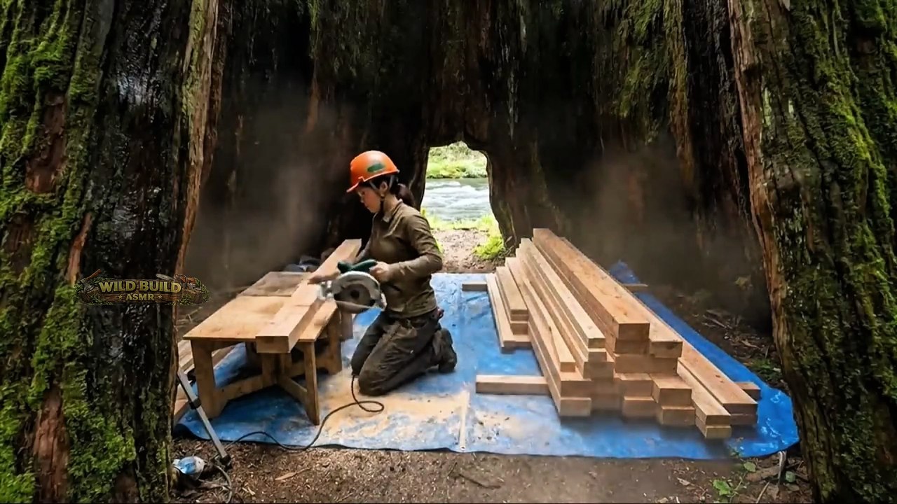 Building a Hidden Sanctuary Inside a Giant Tree | Cinematic ASMR