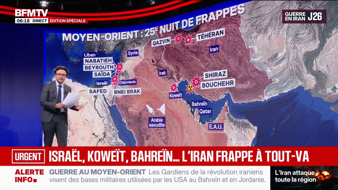 Frappes à Tel-Aviv, attaques en Arabie Saoudite: le point sur les frappes au Moyen-Orient