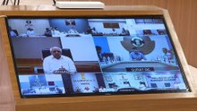 #GANDHINAGAR VIDEO CONFERENCE WITH COLLECTOR DDO BY #GUJARAT CM