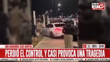 Perdió el control del auto durante una picada y casi provoca una tragedia