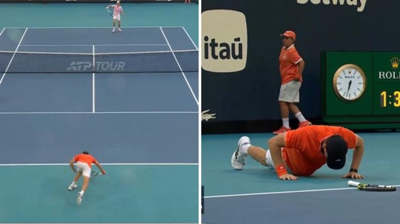 Michelsen cade male contro Sinner poi si punisce... facendo le flessioni