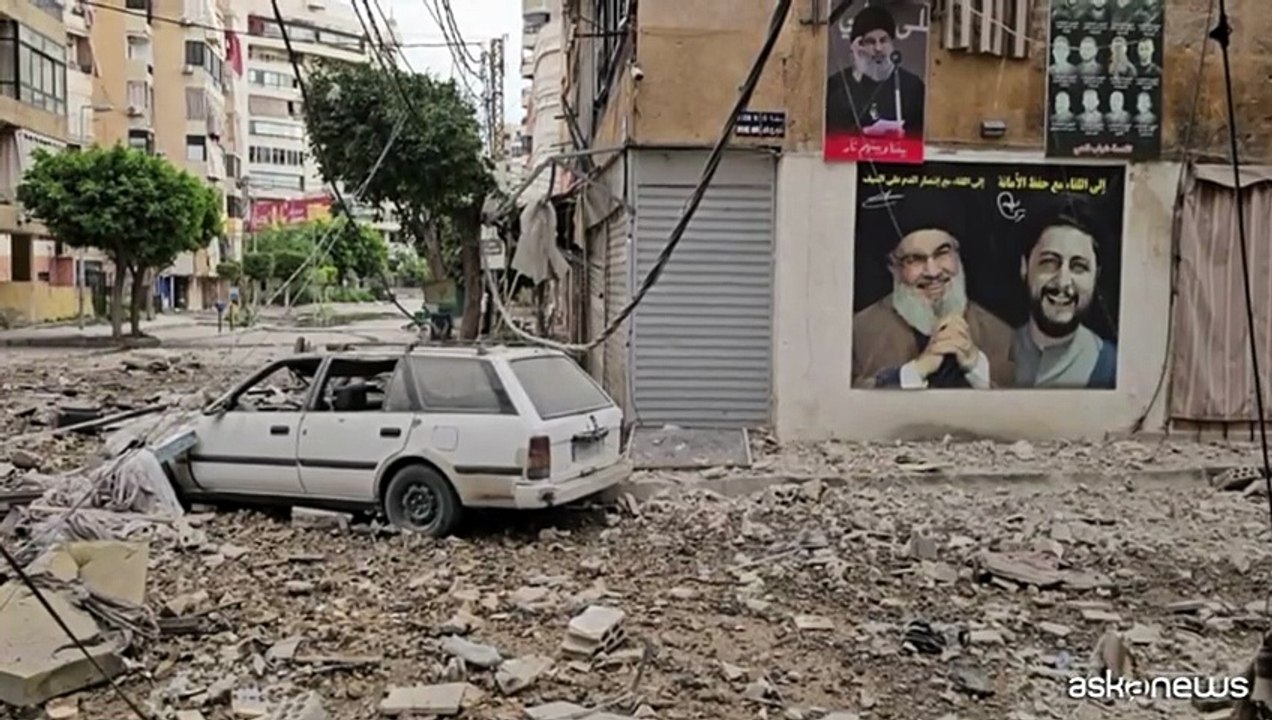 Beirut, macerie nella periferia sud dopo i raid israeliani
