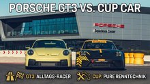 Porsche 911 Cup Race Car gegen Porsche 911 GT3 im Detail