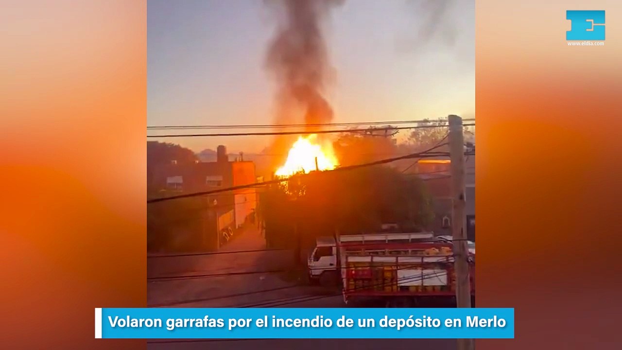 Volaron garrafas por el incendio de un depósito en Merlo