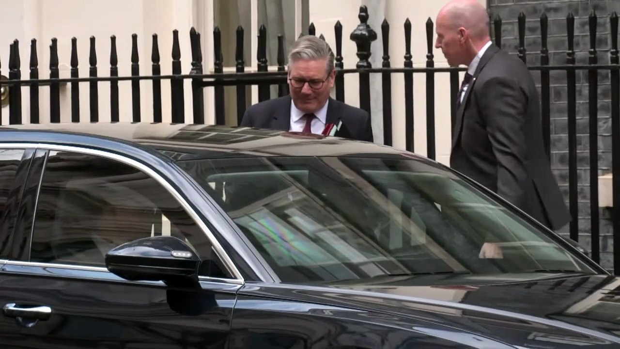 Sir Keir Starmer departs Number 10 for PMQs