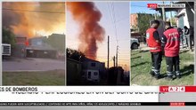 Video: el momento en el que una garrafa vuela por el aire durante la explosión de un depósito en Merlo