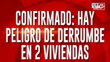 Confirmado: hay peligro de derrumbe en 2 viviendas