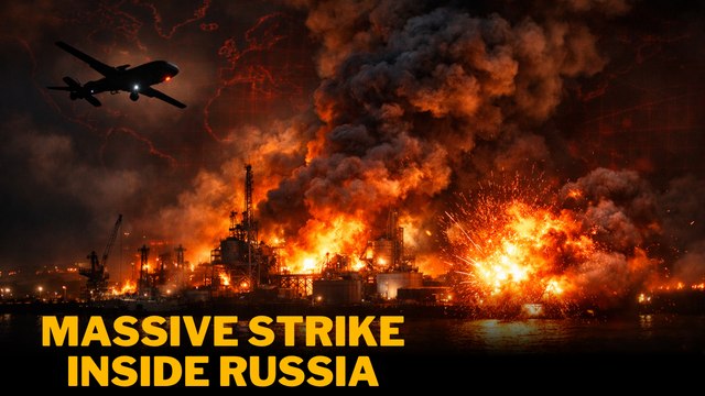 Ukraine Strikes Vital Russian Energy Facility, Inferno Breaks Out