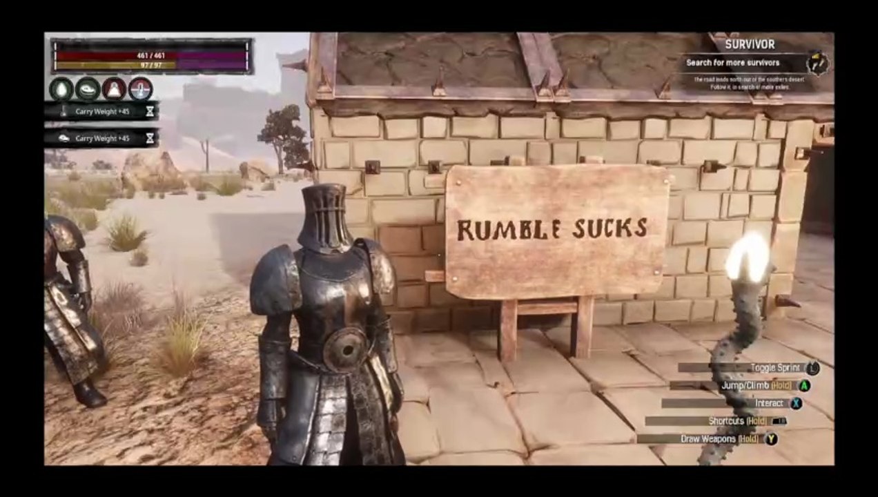 Conan Exiles, farming the sink hole,  rumble sucks