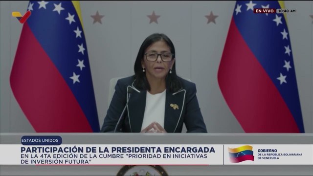 DELcy RODRÍGUEZ impulsa el DIÁLOGO con EE.UU. y promete inversión en VENEZUELA