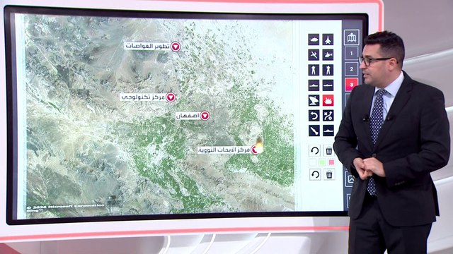 خريطة الهجمات الأميركية الإسرائيلية على البنى التكنولوجية والبحثية العسكرية في إيران