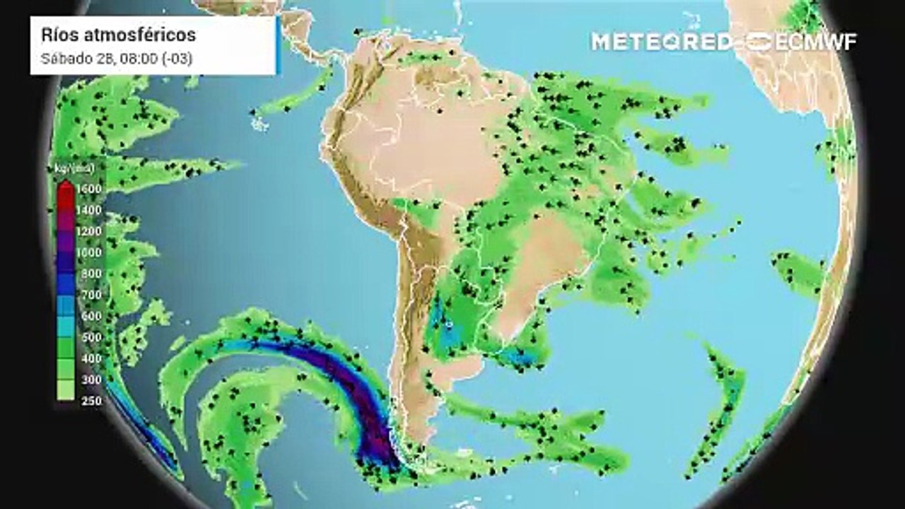 Río atmosférico extremo impactará el sur de Chile este fin de semana