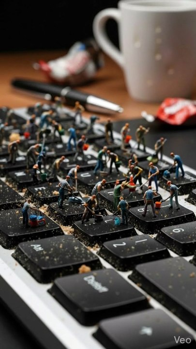 Tiny Workers Clean a Dirty Keyboard ⌨️ | Satisfying Deep Cleaning