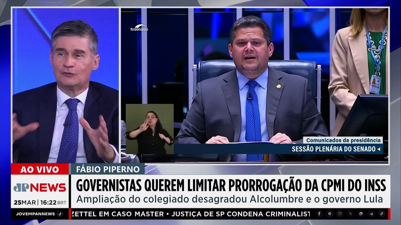 TENSO! Ghani e Piperno discutem sobre impasse entre André Mendonça e Alcolumbre na CPMI do INSS