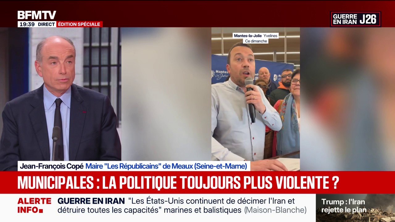 Maires sortants insultés: "Ce sont des minorités qui se comportent ainsi", déclare Jean-François Copé, maire "Les Républicains" de Meaux