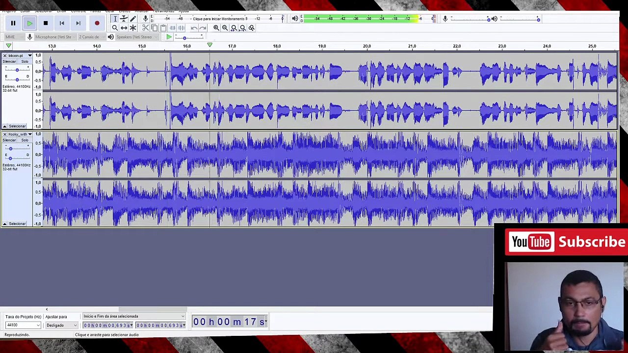 Como colocar música de fundo em uma narração em áudio com o Audacity