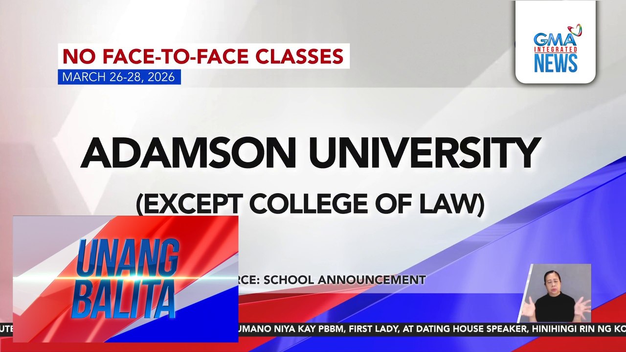 No face-to-face classes (March 26-28, 2026) | Unang Balita