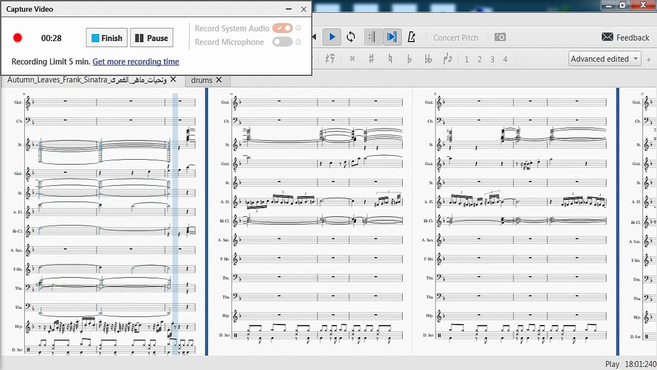 Autumn Leaves ,,Frank Sinatra,,,,,Music compuser by Maher Elghamry