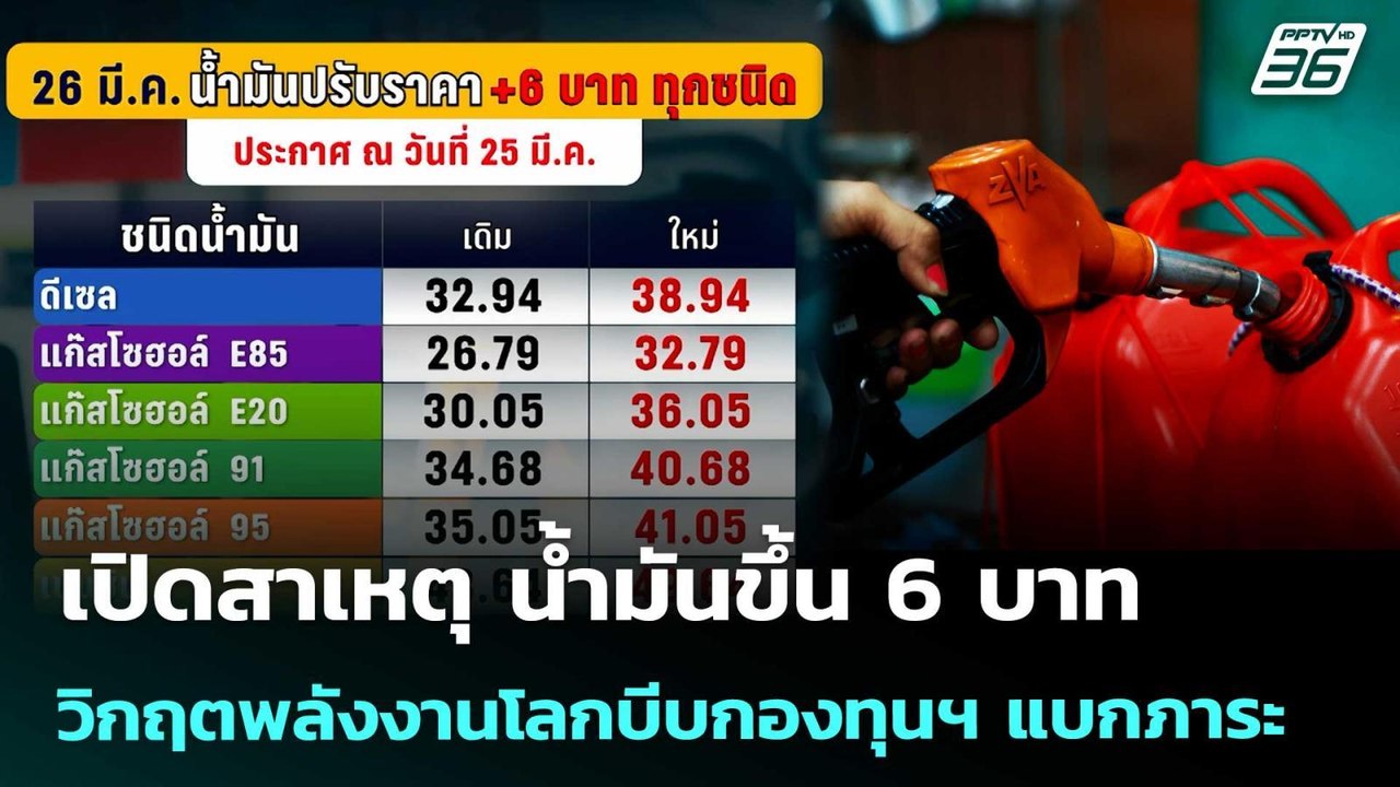 เปิดสาเหตุ น้ำมันขึ้น 6 บาท วิกฤตพลังงานโลกบีบกองทุนฯ แบกภาระ | เที่ยงทันข่าว | 26 มี.ค. 69