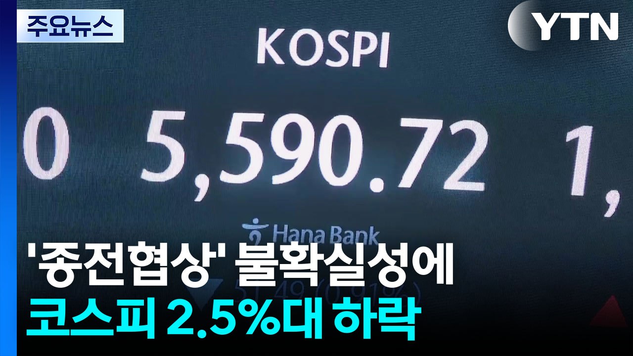 '종전협상' 불확실성에 코스피 2.5%대 하락...환율은 1,509원까지 상승 / YTN