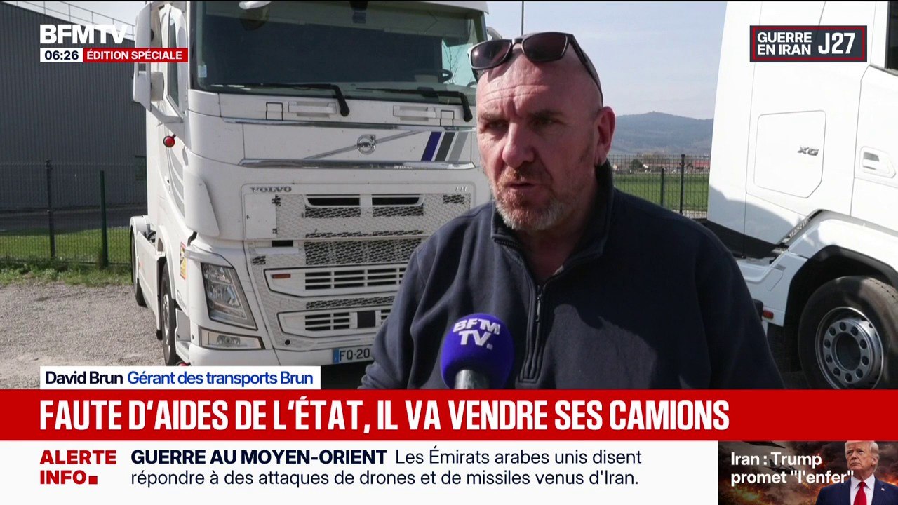"C'est frustrant": David Brun, gérant d'une entreprise de transport, envisage de ne plus faire rouler ses 17 véhicules face à la hausse des prix des carburants