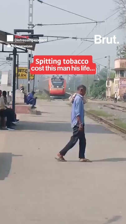 Spitting tobacco cost this man his life after he moved too close to the platform edge as a train arrived