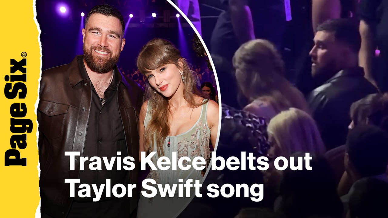 Travis Kelce sings along to 'Opalite' on date night with Taylor Swift at iHeartRadio Music Awards 2026