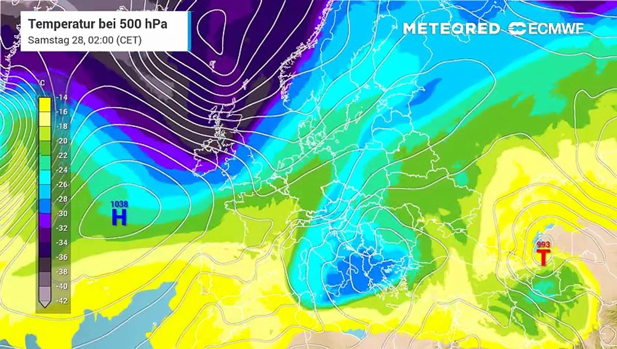Das Wochenende bringt einen neuen Kaltlufttrog nach Deutschland!