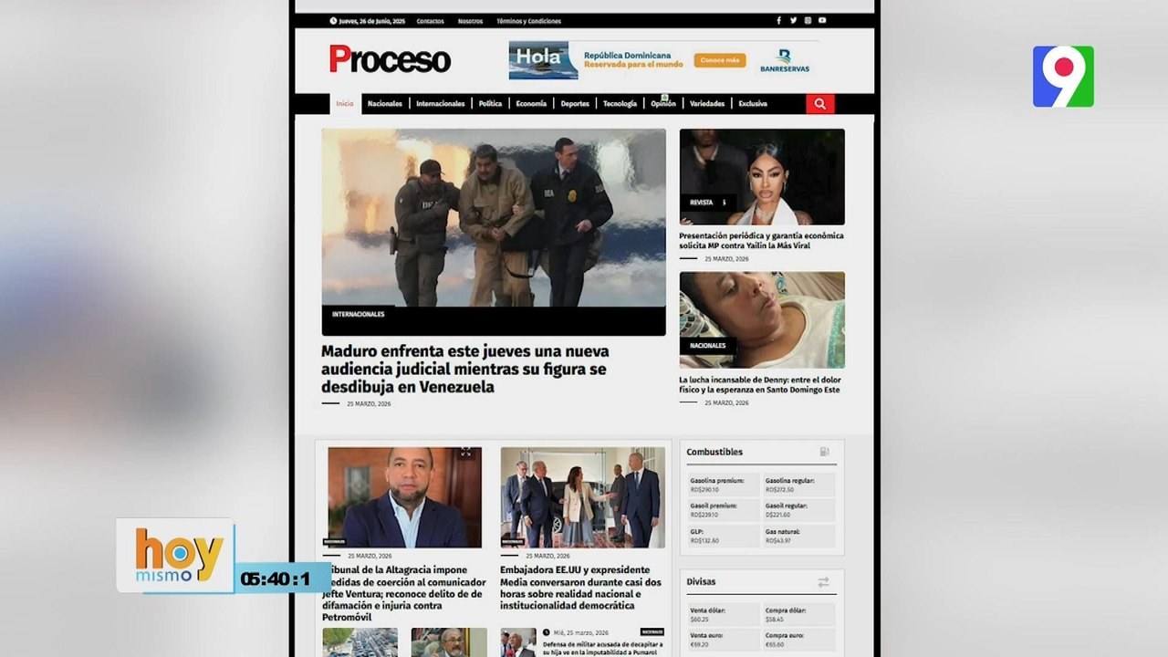 Titulares prensa dominicana jueves 26 de marzo 2026 | Hoy Mismo