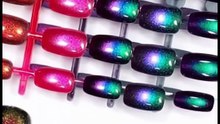 Cat Eye Press On Nails Galaxy Chameleon – 210pcs Magnetic Glitter Fake Nails