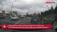 Trafikte skandal olay! Aracından indi, diğer araçtaki sürücüye tokat attı