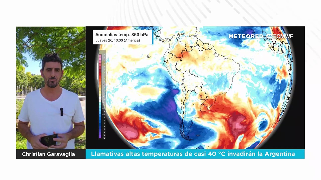 Llamativas altas temperaturas de casi 40 °C invadirán la Argentina