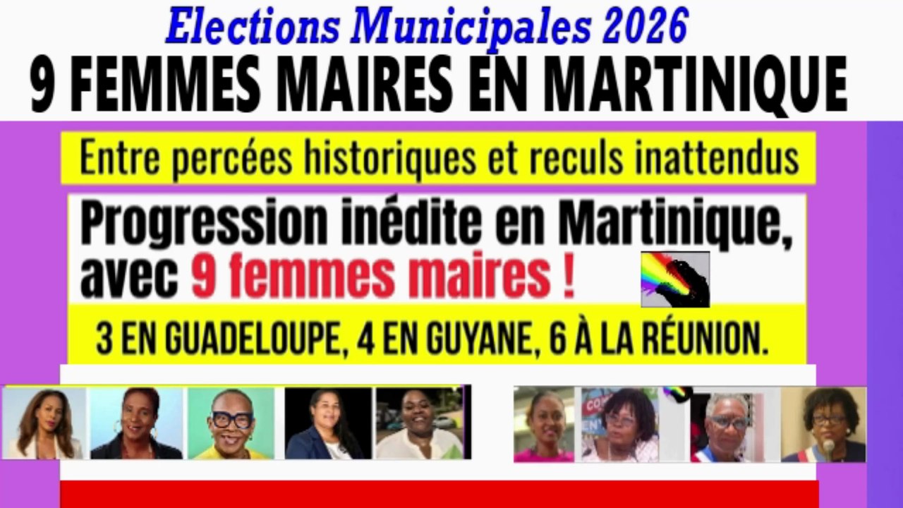 9 FEMMES MAIRES, Progression inédite en Martinique, élections municipales 2026.