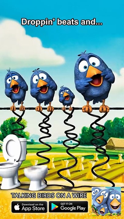 Birds droppin' beats on the toilet! 😂🎤 Talking Birds On A Wire Game
