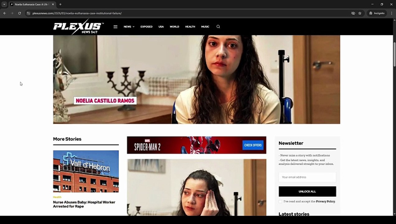 Plexus News: Noelia Euthanasia Case - A Life Marked by Tragedy