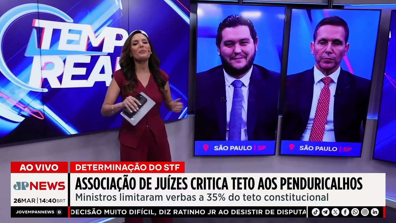 Penduricalhos: Associação de juízes critica teto determinado pelo STF | TEMPO REAL