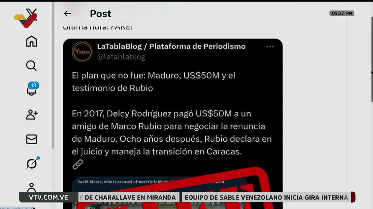 Cuenta oficial de Miraflores Al Momento desmiente desvío de dinero desde PDVSA hacia EE. UU.