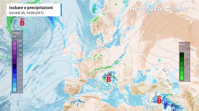 Il ciclone Deborah si allontana ma irrompe altra aria fredda