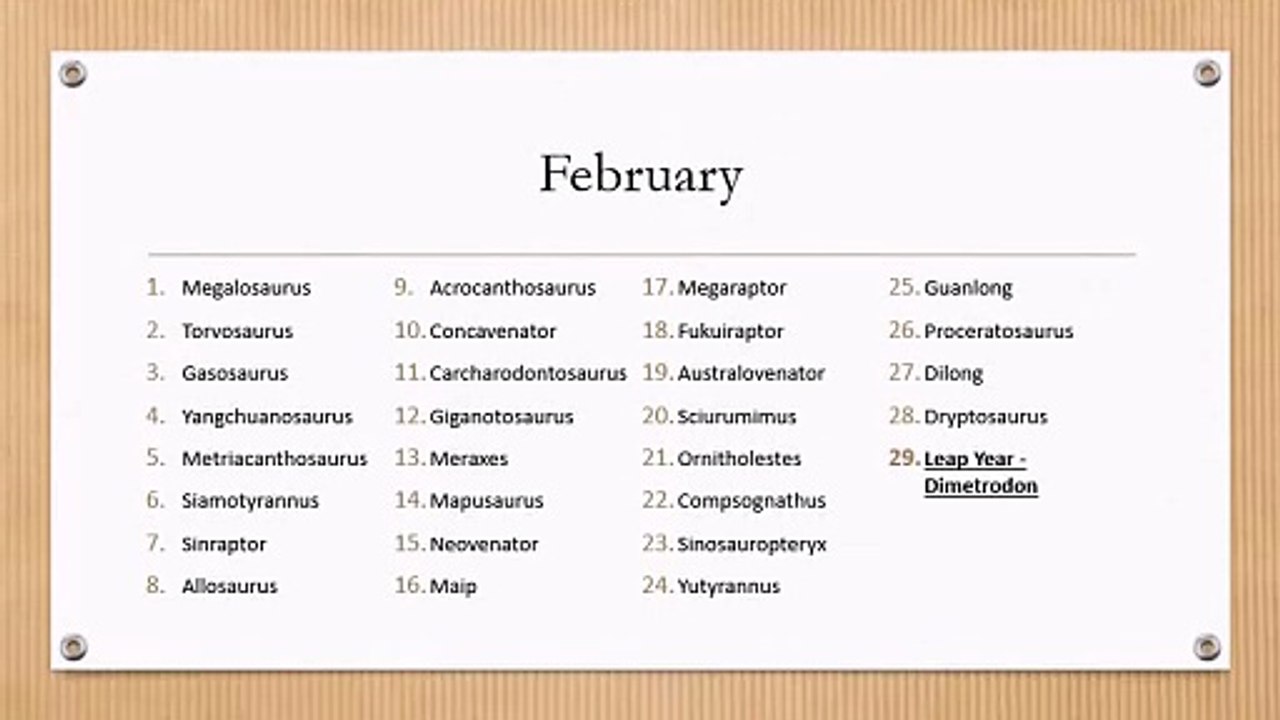 Mesozoic Calendar