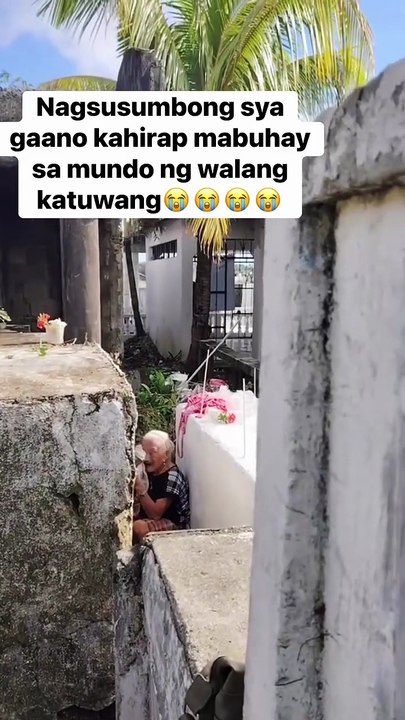 Heartbreaking - Grandmother talking  to her late husband in cementery regarding how hard to life to be alone,