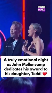 Heartwarming moment: Music legend John Mellencamp wins an iHeart Music Award and dedicates it to his daughter, Teddi Mellencamp
