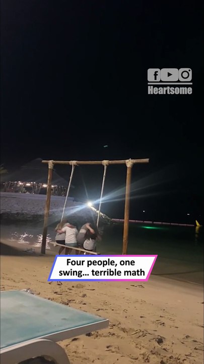 Beach Swing Chaos—Friends Fall in Hilarious Sand Fail!|| Heartsome 💖