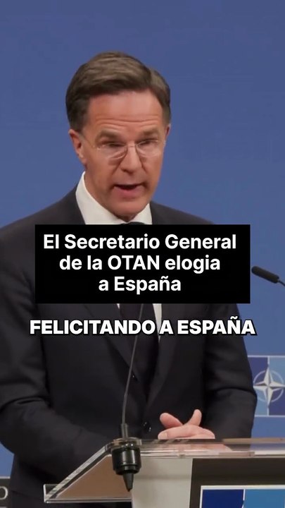El secretario general de la OTAN, Mark Rutte, elogió este jueves a España por su aumento del gasto militar