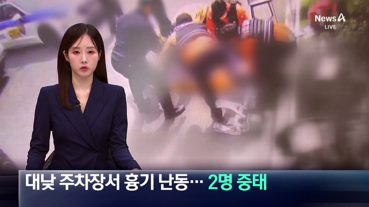 대낮 아파트 주차장서 흉기 난동…2명 중태